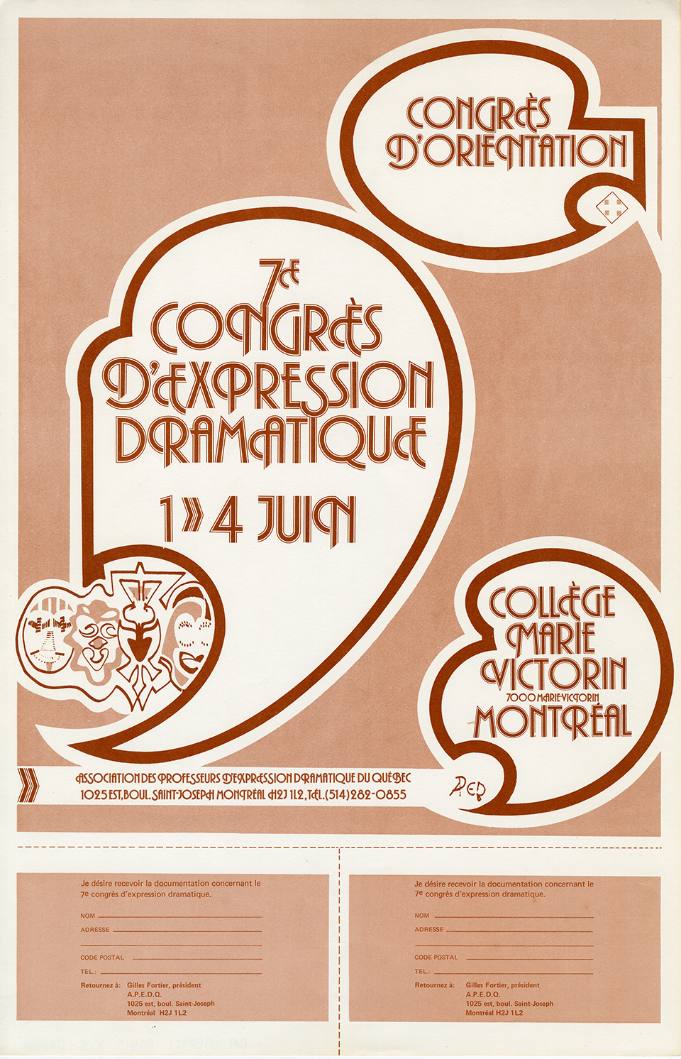 Affiche du 7e congrès d’expression dramatique, 1978. Archives UdeM, P0419-K-3-D0006
