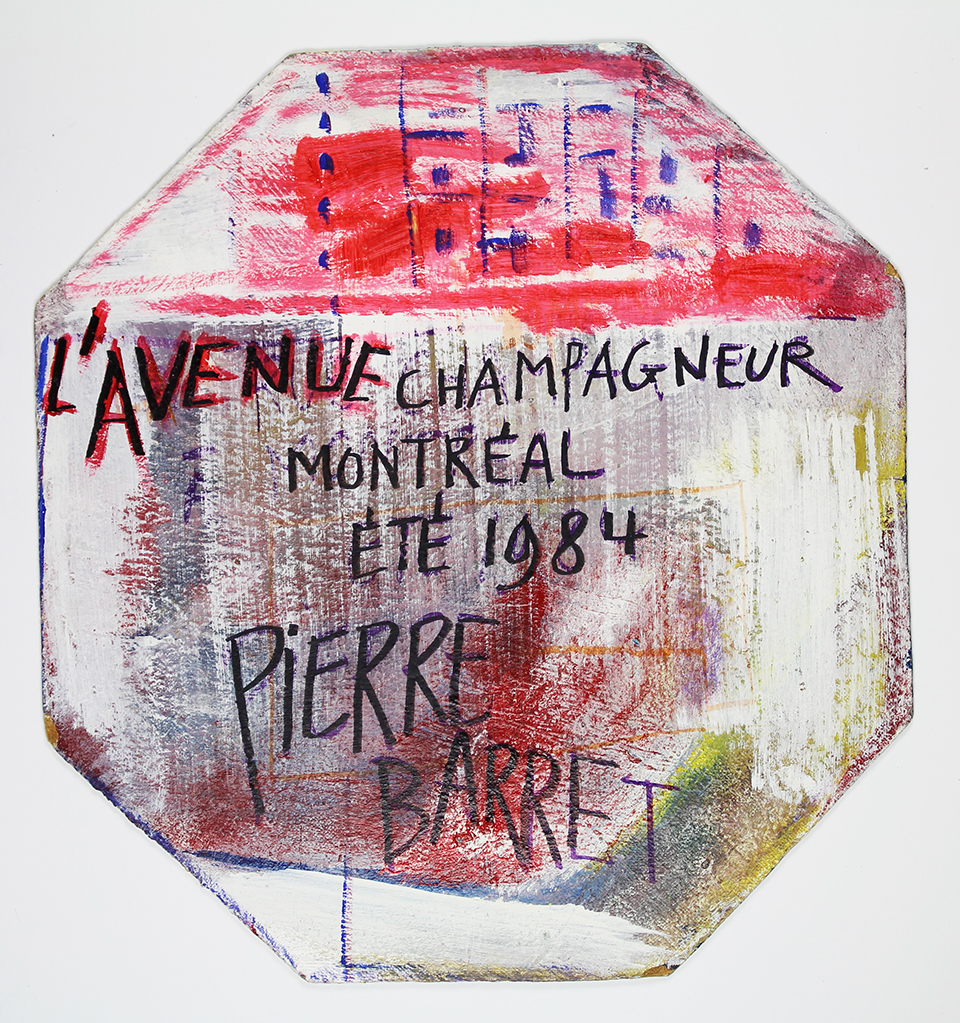 L’Avenue Champagneur, 1984. / Pierre Barret. Acrylique sur masonite. Archives UdeM, P0468.06