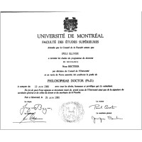 Image de diplôme d’études doctorales de l’Université de Montréal, 26 juin 1980