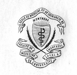 Les armoiries de la Faculté de médecine avant 1920.  Fonds du Secrétariat général D0035/669; Règlement de l’École de médecine et de chirurgie de Montréal, Faculté médicale de Laval, à Montréal (1913).